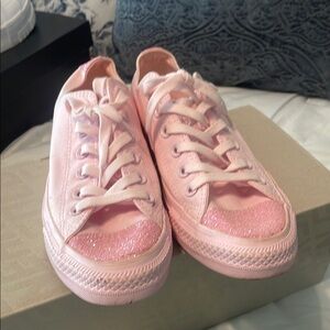 Converse Pink Glitter Low Top Sneakers